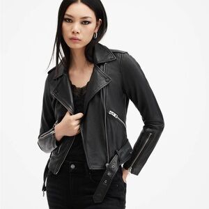 ALLSAINTS Balfern Leather Biker Jacket in Black 00